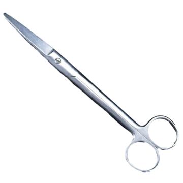 海斯迪克 HKQS-209实验室用剪刀，不锈钢手术剪刀 多功能绷带剪手术剪，直圆18cm 售卖规格：1把