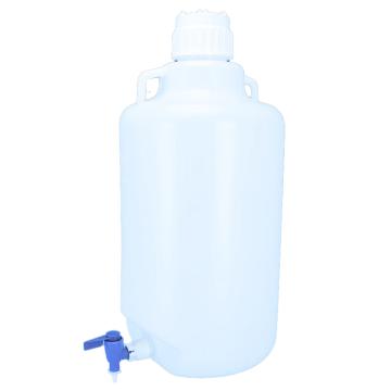 海斯迪克 HKCL-109实验室放水瓶，加厚塑料下口瓶 龙头瓶 带水龙塑料放水桶 放水瓶耐酸碱，20L 售卖规格：1个