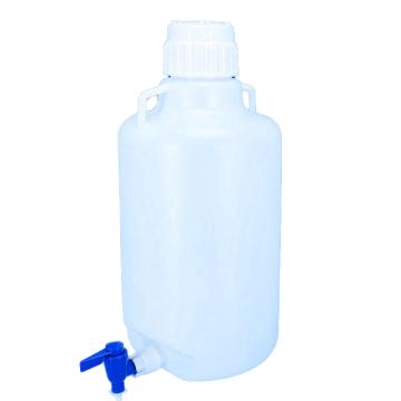 海斯迪克 HKCL-109实验室放水瓶，加厚塑料下口瓶 龙头瓶 带水龙塑料放水桶 放水瓶，10L白色 售卖规格：1个