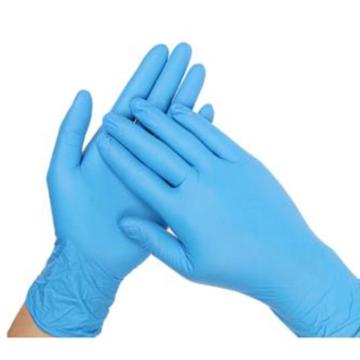Raxwell 丁腈检查手套 ，加厚型 无粉 指麻 蓝色 M码 100只/盒，RW2614