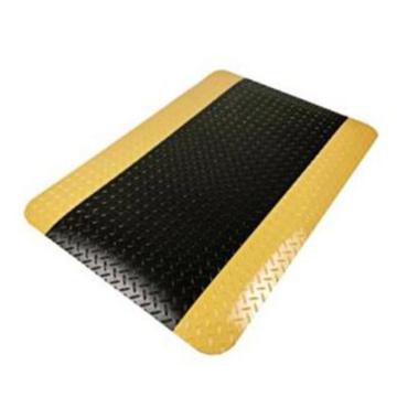 爱柯部落 稳德福普通型抗疲劳垫A型，钢板纹 20mm 黄黑边 0.8m×10m 售卖规格：1卷