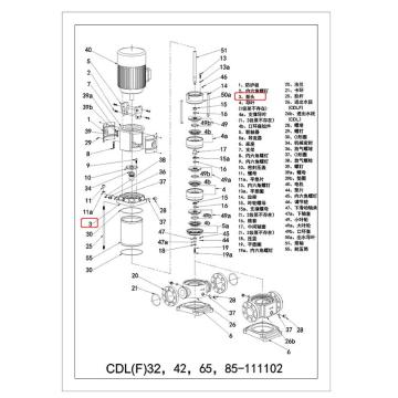 南方泵业 铸铁泵头，原泵型号：CDL系列立式多级离心泵CDL32-30-2FSWPC