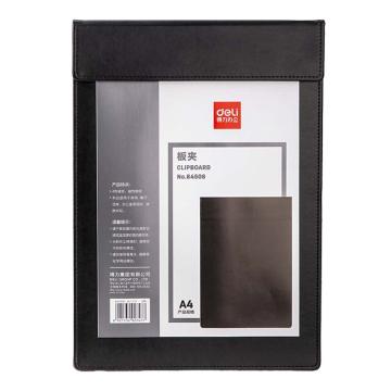 得力 A4皮质板夹磁性板夹，64506黑 售卖规格：1个