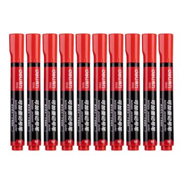 得力 思达可加墨油性记号笔，S552红盒装 线幅1.5mm 售卖规格：10支/盒