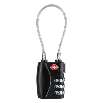 炬芯 TSA海关钢丝绳密码锁，锁体宽30mm 钢丝绳长度14.5cm TSA1455 黑色 黑色 售卖规格：1个