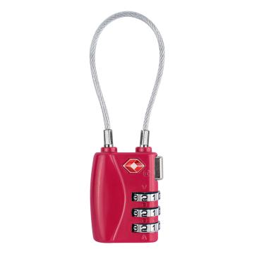 炬芯 TSA海关钢丝绳密码锁，锁体宽30mm 钢丝绳长度14.5cm 红色 售卖规格：1个