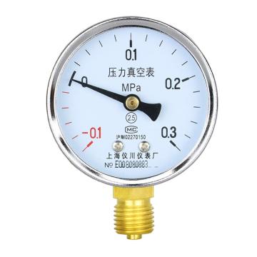 仪川 压力真空表，Y-60(-0.1-0.3)MPA,2.5级 售卖规格：1块