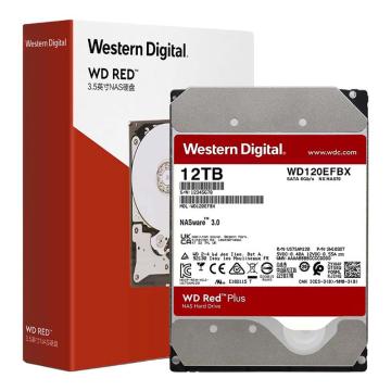 西部数据/WD 机械硬盘，WD120EFBX 12TB NAS硬盘 WD Red Plus 西数红盘Plus 7200转 256MB SATA CMR 售卖规格：1块