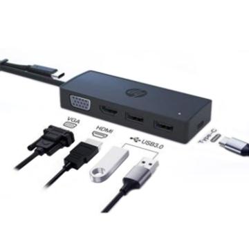 惠普/HP Type-C扩展坞，HSA-U001H 转HDMI/VGA/USB3.0分线器 5合1 售卖规格：1套