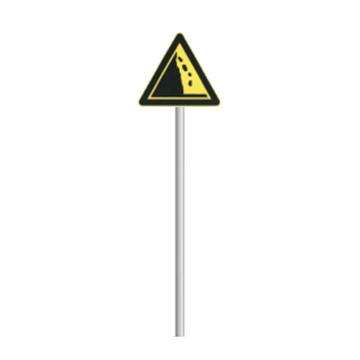 天意州 道路交通标志，带立柱，道路交通标志当心落物标识牌，直径60cm 售卖规格：1套
