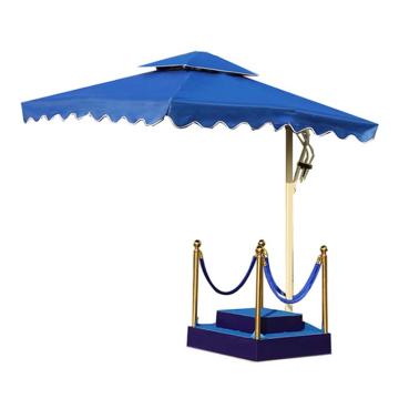 月桐 遮阳伞站台套装，下层100×100cm，上层60×60cm，每层高20cm，伞2.2×2.2m，蓝色，YT-GTS2 售卖规格：1套