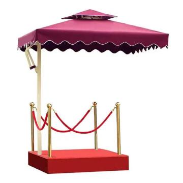 月桐 保安岗亭伞站台套装，单层，100×100×20cm，红色，镀锌铁板，YT-Z008 售卖规格：1套