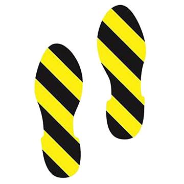 安赛瑞 5S管理地贴-脚印，黄/黑，280×100mm，1对/包，14425 售卖规格：2个/对