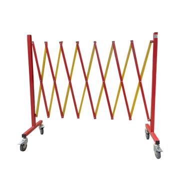 宸极 镀锌铁管伸缩围栏，高102厘米，展开2.5米，带轮，红黄相间，CH-TWLR10225 售卖规格：1个
