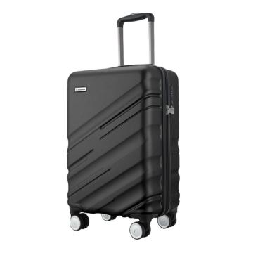 外交官 行李箱，简约耐磨拉杆箱DS-13059，黑色，20英寸