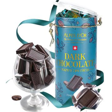 爱普诗 糖果/巧克力，74%迷你黑巧克力500g（铁罐）