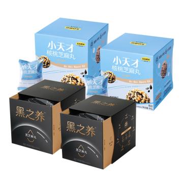 五谷磨房 糕点/点心，小天才核桃芝麻丸84g*2+黑芝麻丸108g*2