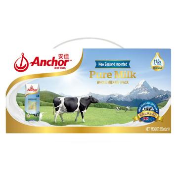 安佳 牛奶乳品，新西兰进口全脂纯牛奶250ml*10盒