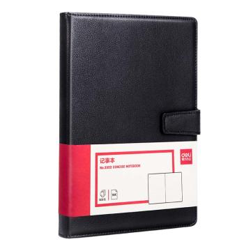 得力 商务磁扣皮面笔记本，3302 16K/120张 黑色 售卖规格：1本