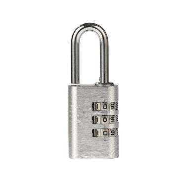 布朗森/BRONSON 银色铝合金3位密码锁，A8755 锁体宽21mm 锁钩直径3mm（3个装） 售卖规格：3个/包