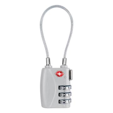 布朗森/BRONSON 银色TSA海关钢丝绳密码锁，A8766 锁体宽30mm 钢丝绳长度14.5cm（2个装） 售卖规格：2个/包