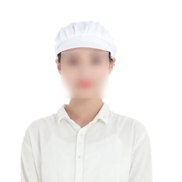 者也 防尘帽，20701-2 餐饮工作帽女车间纺织工厂，透气食品厨师帽厨房包头，帽檐款全布式白色 售卖规格：1个