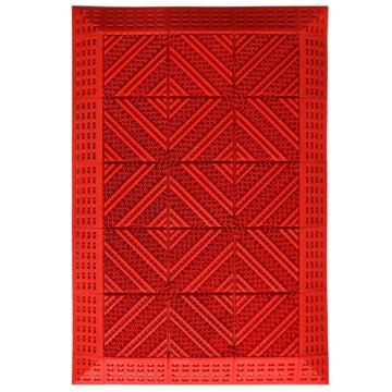 安赛瑞 室外镂空除尘地垫 红色 60×90×2.5cm，23330