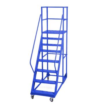 谦格 铁制组装式仓库可移动登高梯登高车平台梯子，QDC1800蓝，带轮 平台高1.8米7步0.7米宽 售卖规格：1个