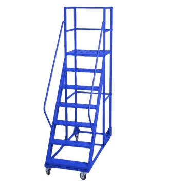 谦格 铁制组装式仓库可移动登高梯登高车平台梯子，QDC1500蓝，带轮 平台高1.5米6步0.6米宽 售卖规格：1个