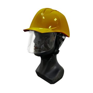 Raxwell 内置防护面罩款安全帽，RW5146 ABS安全帽+PC面罩，黄色，一套/袋 售卖规格：1套