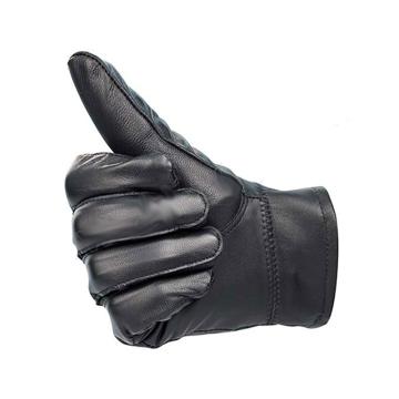 西域推荐 绵羊皮手套，10653 M冬季加绒加厚保暖 黑色