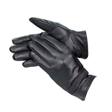西域推荐 绵羊皮手套，10653 L 冬季加绒加厚保暖 黑色
