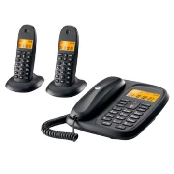 摩托罗拉/Motorola 无绳来电显示子母电话机，CL102C 一托二 黑色 售卖规格：1台
