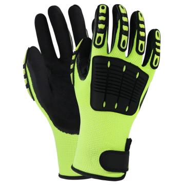 海太尔 防撞救援机械手套，0390-9 魔术扣袖口，丁腈涂层，荧光绿+黑色，36副/箱 售卖规格：1个