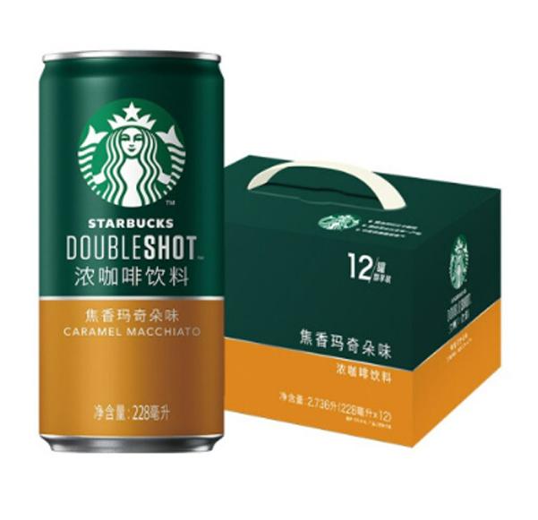 星巴克/STARBUCKS 星倍醇浓咖啡饮料，228ml*12罐装 焦糖玛奇朵味 (一件代发) 售卖规格：1盒
