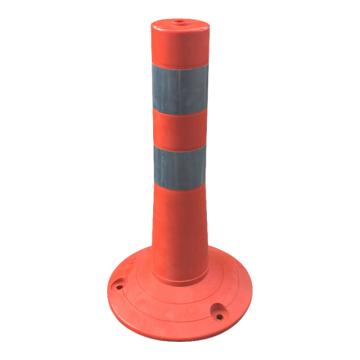 安赛瑞 塑料警示柱，防撞大底座警示柱，反光警示柱橙白道口柱，45cm，310266 售卖规格：1个