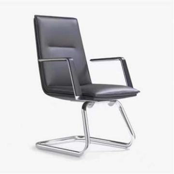 博比 椅子，630x670x970，弓形脚_黑色 弓形会议椅西皮靠背椅带扶手 14600157-00 售卖规格：1个
