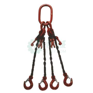 多来劲/doleco 80级四腿链条索具，19450604 01 2.36T×1m（链条长）羊角带舌吊钩，带链条调节器 售卖规格：1套