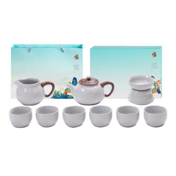 八方礼 整套茶具，BFL2021-3 江山如画10入茶具套装（银灰色） 售卖规格：1件