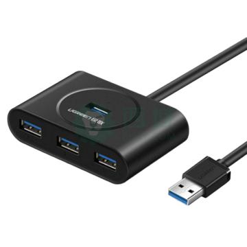 绿联/UGREEN USB3.0集线器，CR113（黑色 0.5米） 4口 HUB集线器 多功能适配器micro usb供电 售卖规格：1个