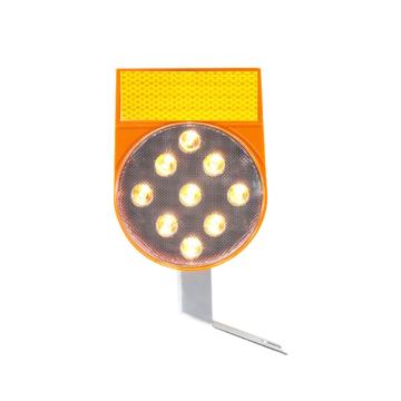 安赛瑞 太阳能警示爆闪灯，同步边缘灯，LED路障灯，夜间道路施工路锥灯，支架款-黄灯，1D00135 售卖规格：1个