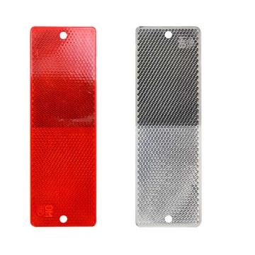 安赛瑞 汽车反光贴板，汽车警示标识塑料反光板条，夜光夜间反射器，红白有孔，1D00005 售卖规格：50个/盒