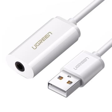 绿联/UGREEN USB2.0声卡，US206（30712） USB A公转 3.5 AUX 支持Mac OS/Windows/Linux等系统 售卖规格：1个