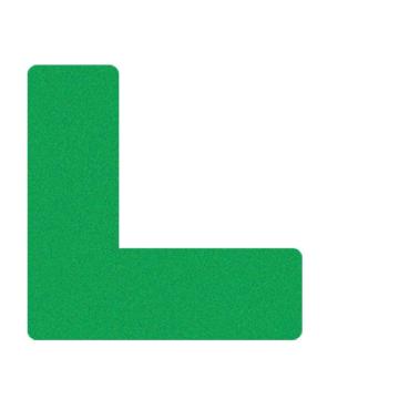 安赛瑞 5s四角定位，地面防滑磨砂定位标示贴，1x3cm，绿色L型，1H01158 售卖规格：100个/包