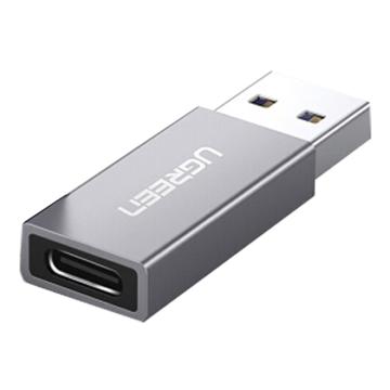 绿联/UGREEN 转接头，US204（30705） USB3.0转Type-C2.0母转接头 深灰色 售卖规格：1个