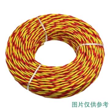 起帆 铜芯聚氯乙烯绝缘绞型连接用耐火软电线，NH-RVS-300/300V-2*6 红黄色 售卖规格：100米/卷