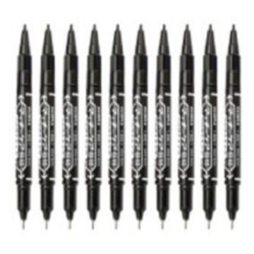 斑马/ZEBRA 速干油性小双头记号笔，YYTS5黑色 细头1.0-1.3mm极细头0.5mm （10支/盒） 售卖规格：1盒