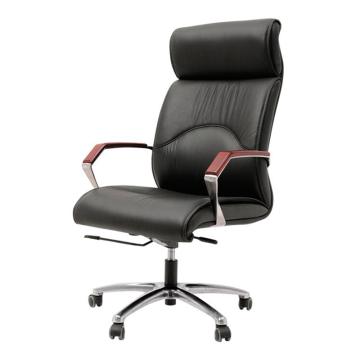 企诺 老板椅现代电脑椅商务可升级旋转总裁椅，QN-DL1704A 牛皮座椅+合金脚架630*720*1160mm 售卖规格：1张