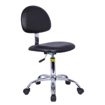 功成狮 防静电皮革升降工作椅，GSPC1002 可调节高度430-570mm，皮革坐垫，电镀五星脚滑轮款，黑色 售卖规格：1个