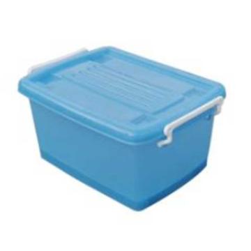 英达斯贝克 蓝色带盖整理箱,外尺寸:415×300×215mm,20L,带轮子，4# 售卖规格：1个